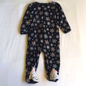 joe fresh snowflake fleece zipper footie sleeper pajamas 12-18 months baby girl